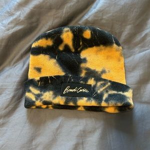 Tie-Dye Beanie Hat - Black and Orange